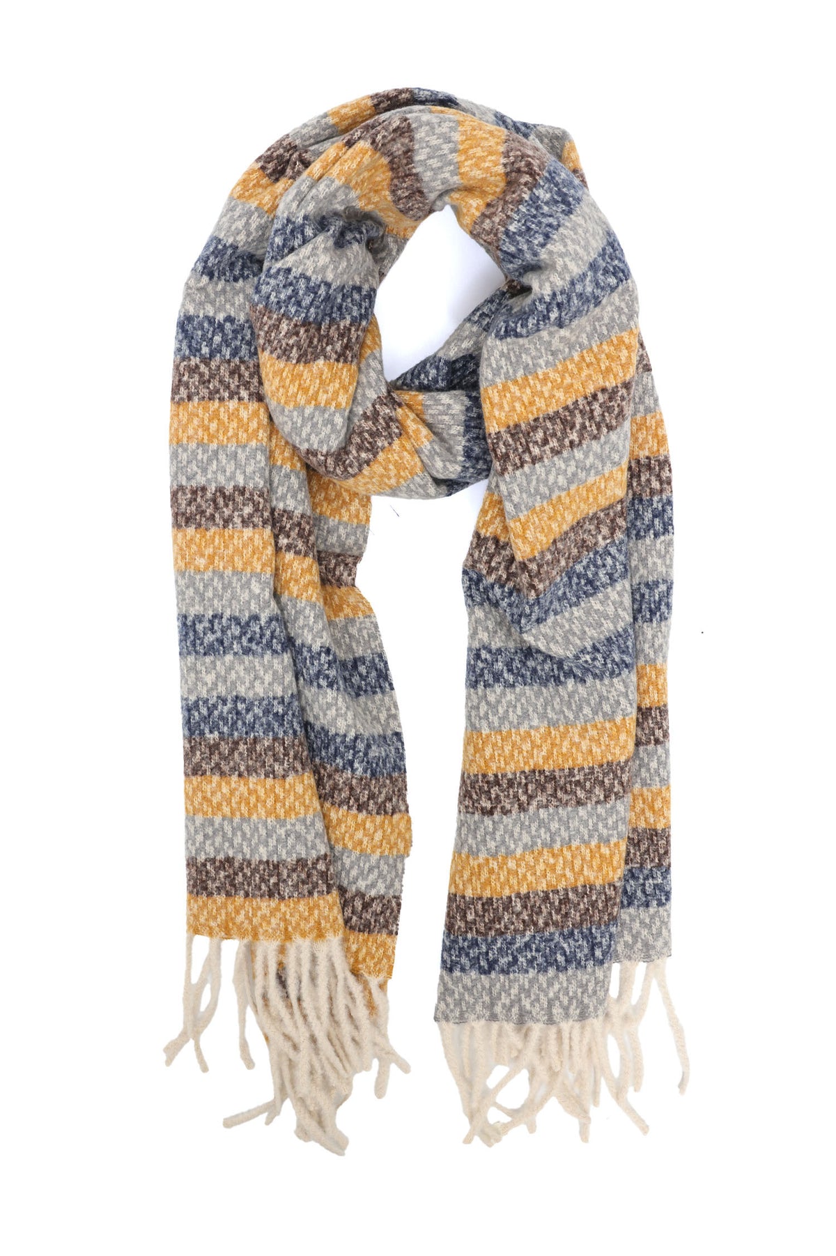 MISTY WEAVE SCARF-RUST/GREY