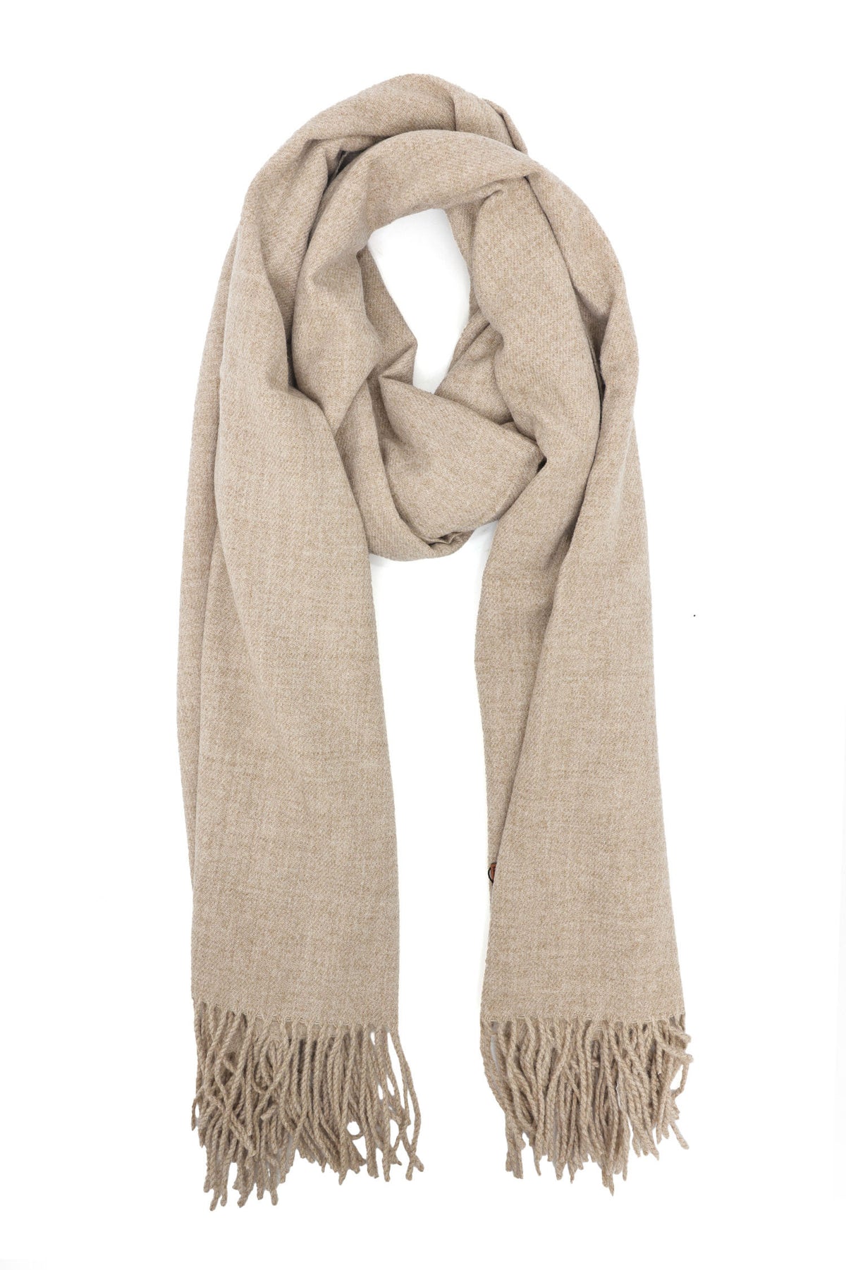 BRUSHED PLAIN SCARF-BEIGE