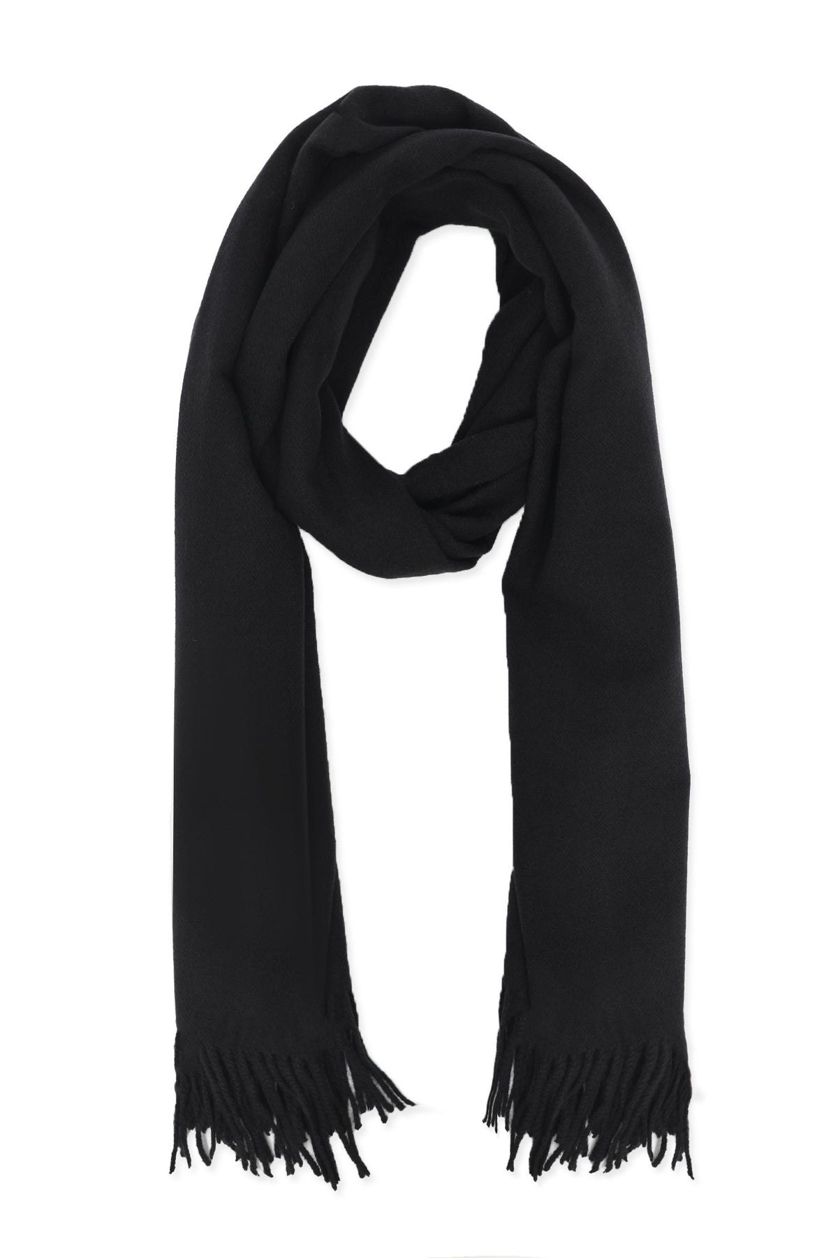 BRUSHED PLAIN SCARF-BLACK