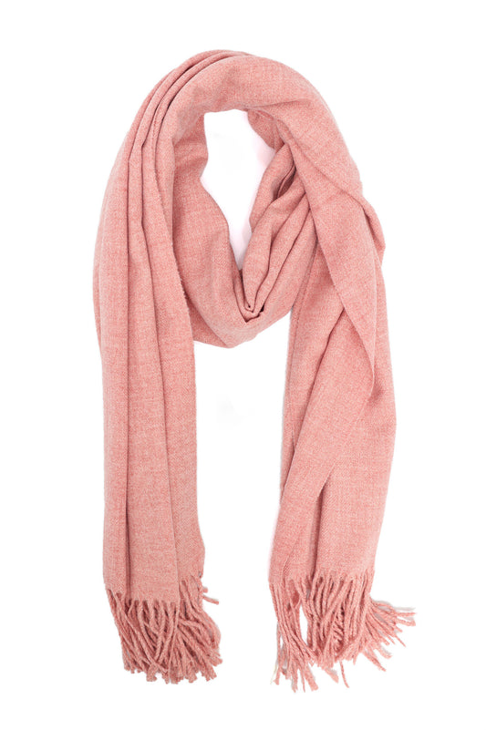 BRUSHED PLAIN SCARF-PINK