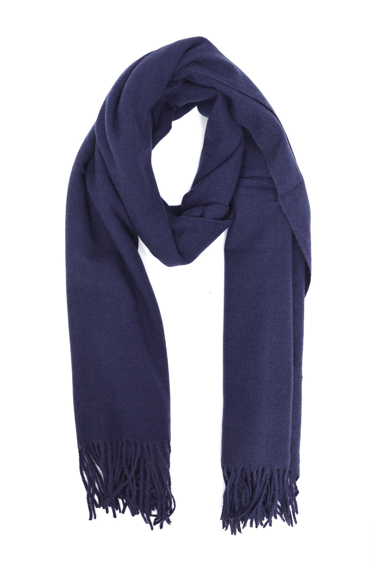 BRUSHED PLAIN SCARF-NAVY