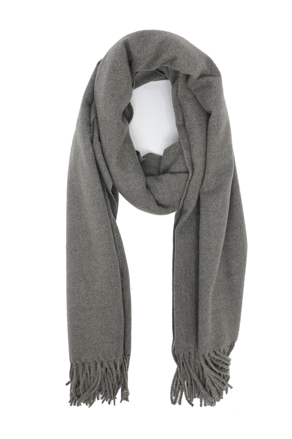 BRUSHED PLAIN SCARF-GREY