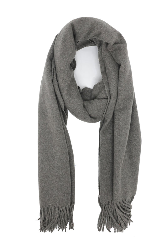 BRUSHED PLAIN SCARF-GREY