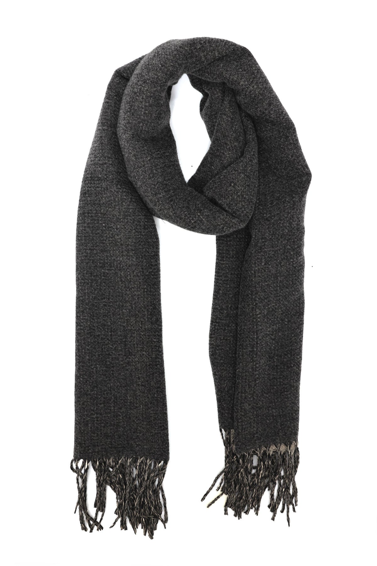 NORDIC WOOLEN WRAP-CHARCOL