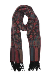 ROYAL FLORAL SCARF-NAVY