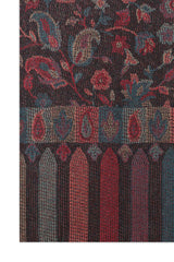 ROYAL FLORAL SCARF-DK GREY/MAROON