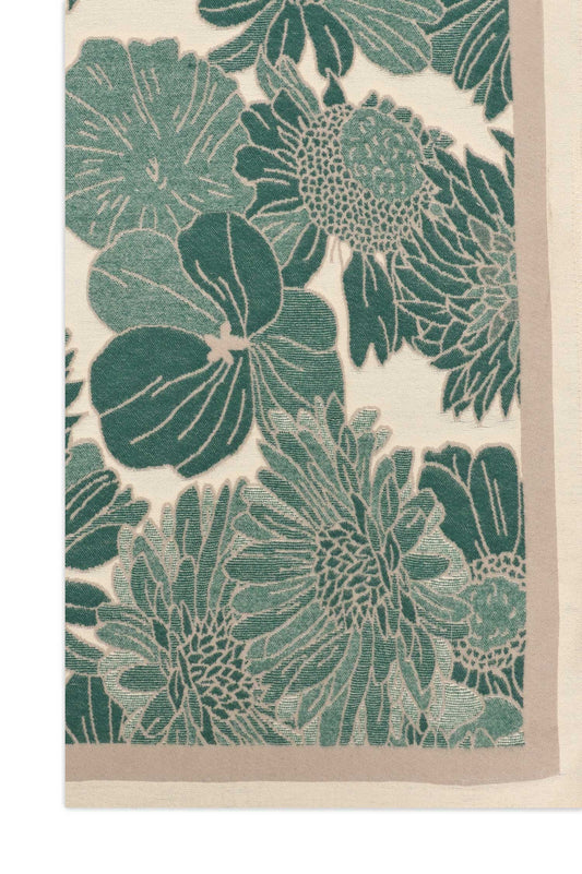 FLORAL SOFT SCARF-GREEN