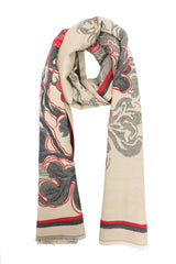 TIMELESS CHARM SCARF-BEIGE/RED