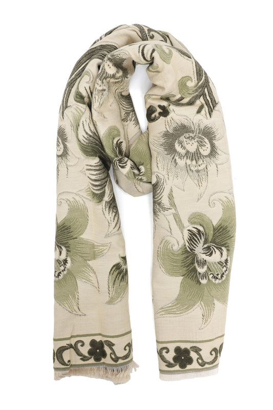 LUXURIOUS WOOL SCARF-GREY