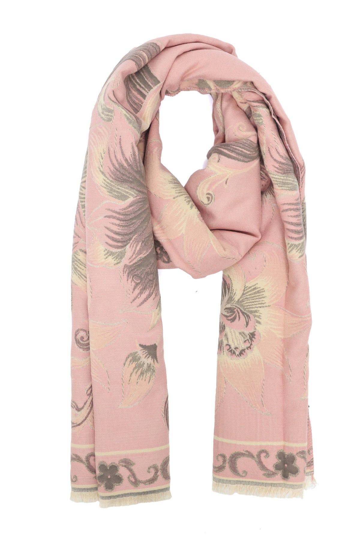 LUXURIOUS WOOL SCARF-PINK