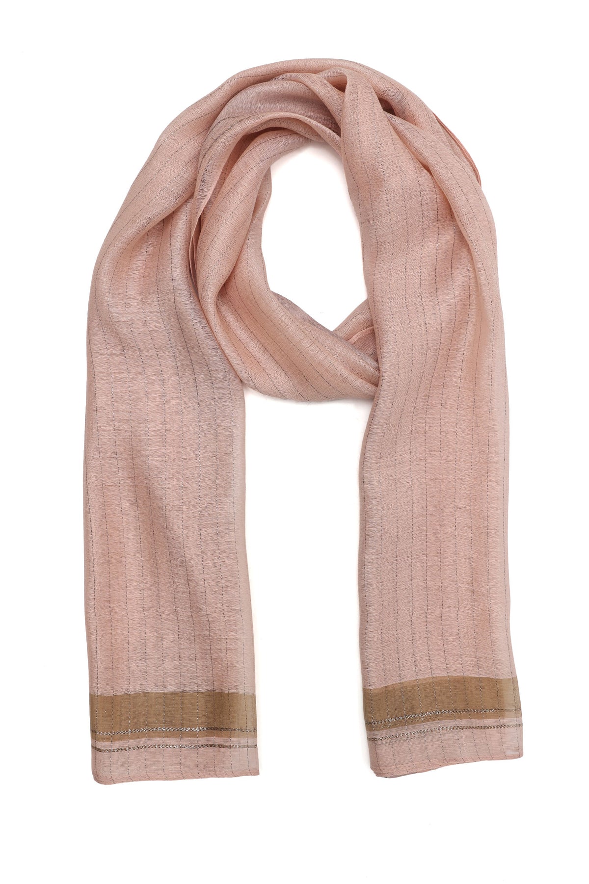 CASUAL FINE LINE SCARF-TAUPE