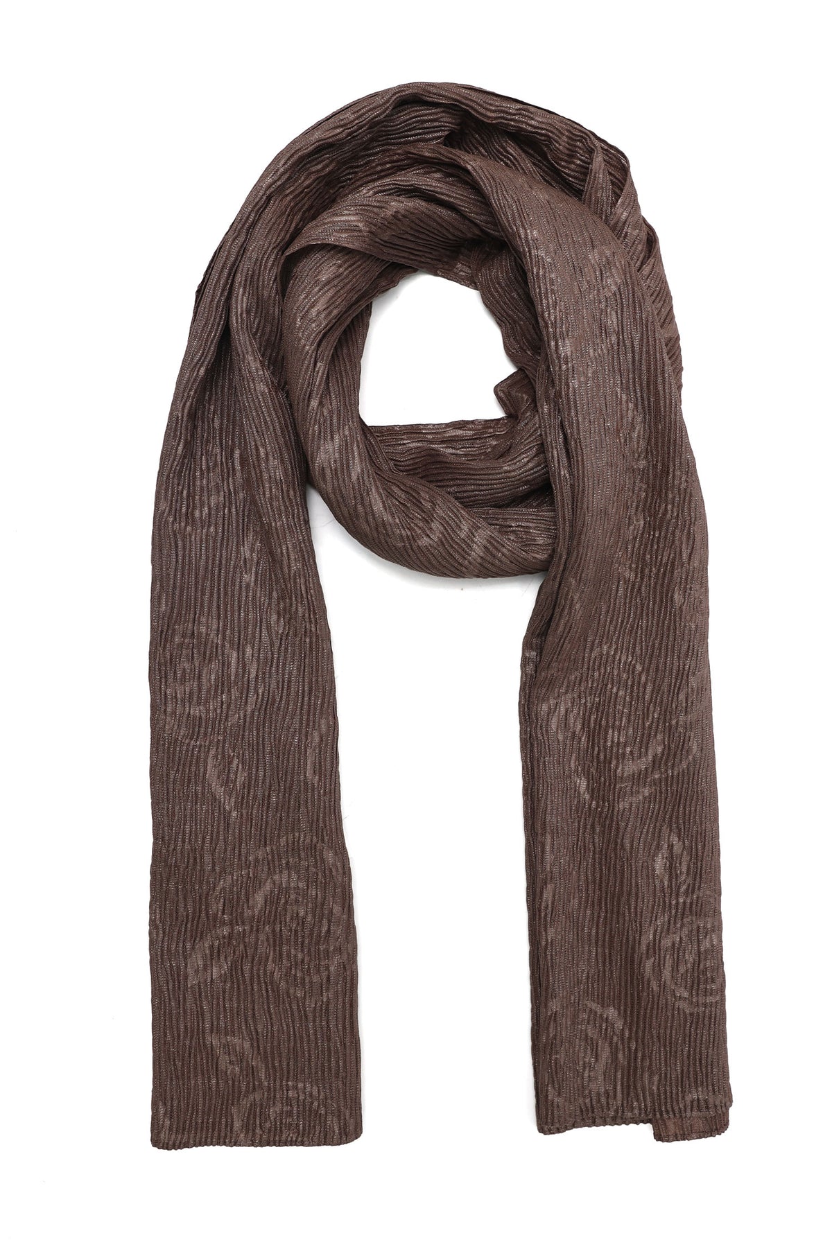 CRUSHED FABRIC SOFT WRAP-DK/BROWN