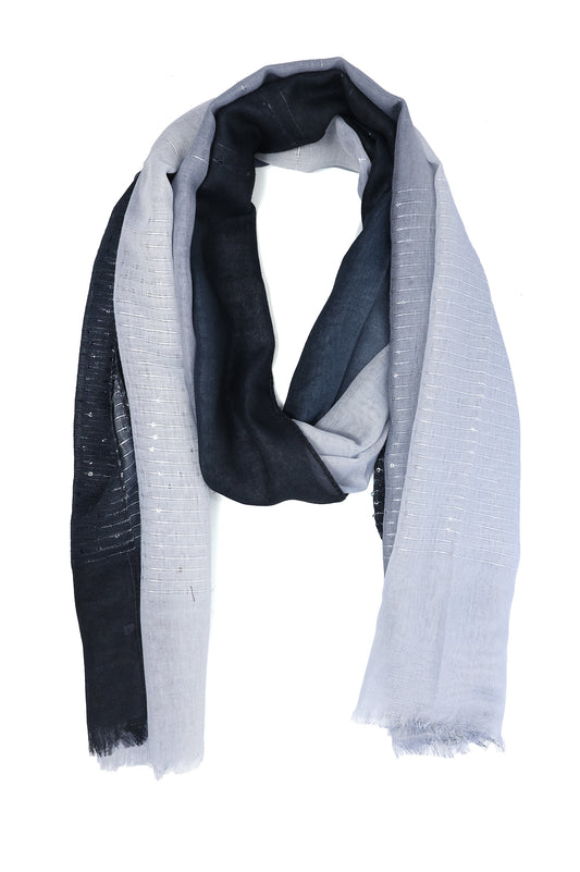 MIST PANEL ELEGANT STOLE-BLACK