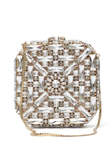 PRISM TILE CLUTCH-SILV/GOLD
