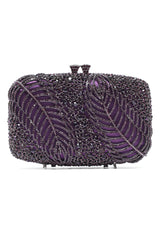 CRYSTAL PLUMAGE CLUTCH-PURPLE