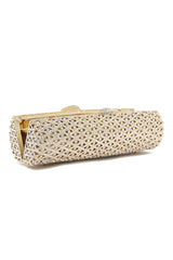 Crystal-Encrusted Evening Clutch-Silv/Gold