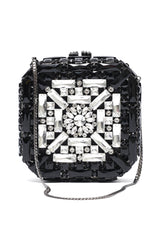 PRISM TILE CLUTCH-SILV/BLK