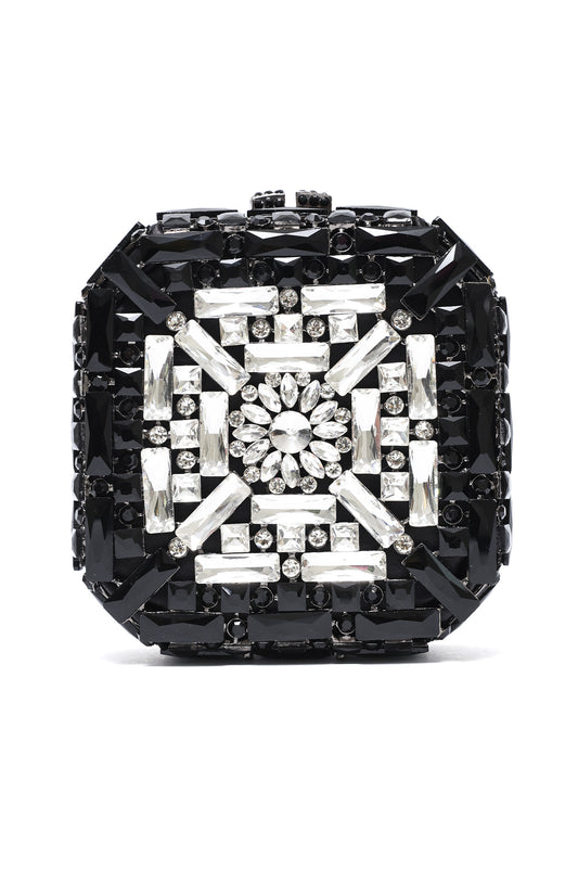 PRISM TILE CLUTCH-SILV/BLK