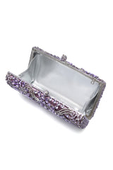 FLORAL FILIGREE CLUTCH-PURPLE