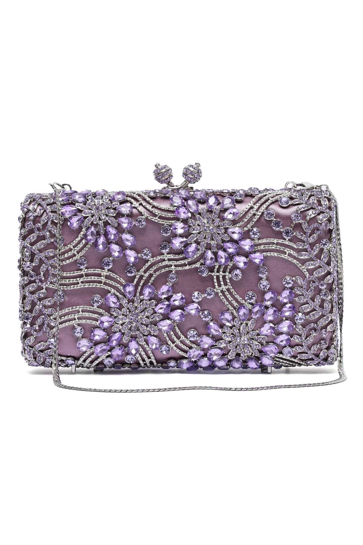 FLORAL FILIGREE CLUTCH-PURPLE