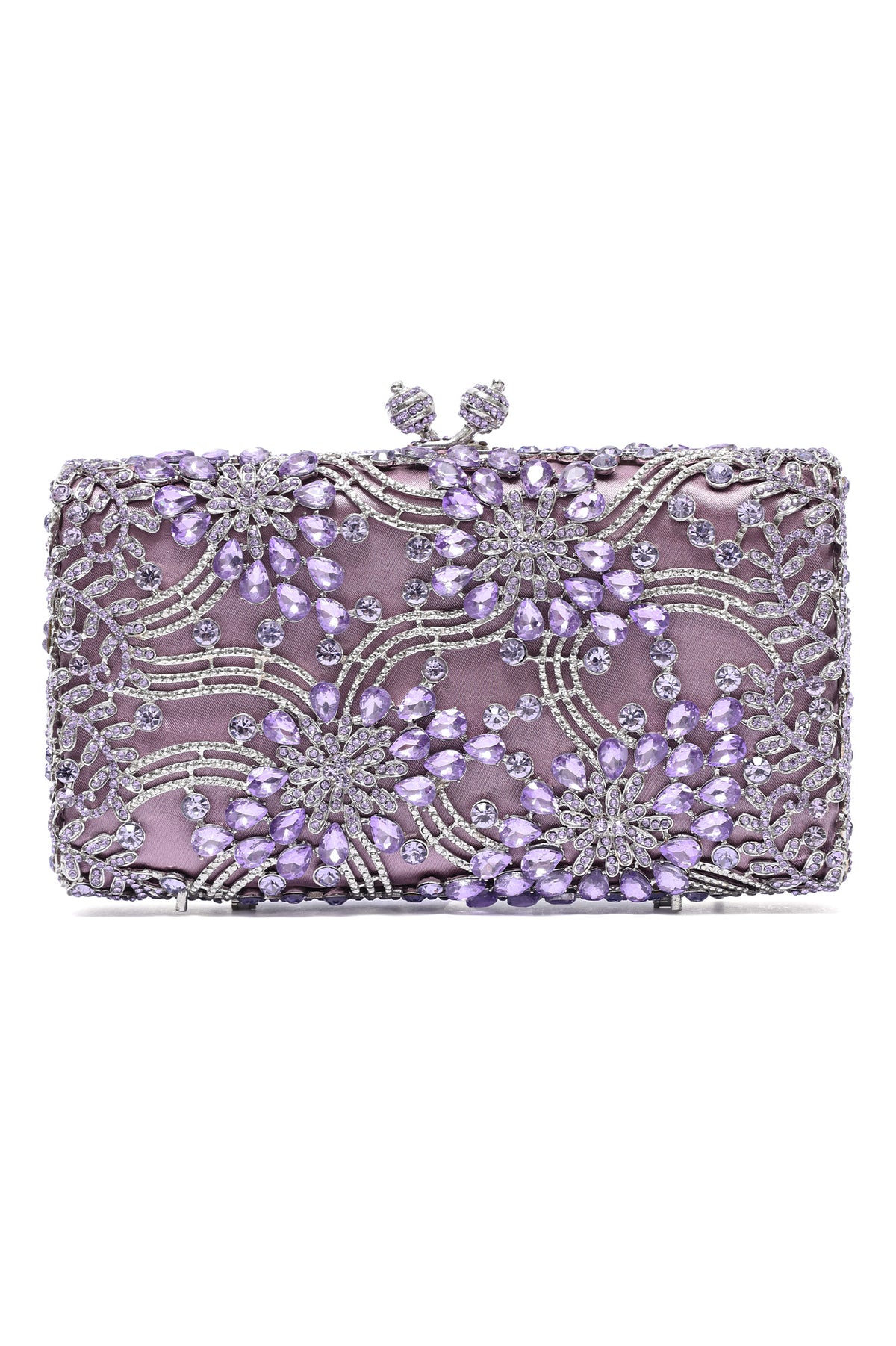 FLORAL FILIGREE CLUTCH-PURPLE