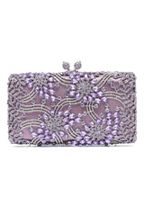 FLORAL FILIGREE CLUTCH-PURPLE