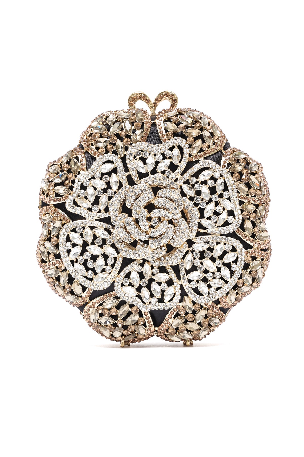 ROSE MEDALLION CLUTCH-GOLD/SILV