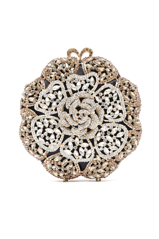ROSE MEDALLION CLUTCH-GOLD/SILV