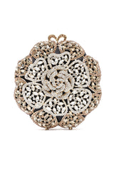 ROSE MEDALLION CLUTCH-GOLD/SILV