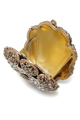 ROSE MEDALLION CLUTCH-GOLD/SILV