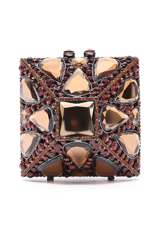 PRISMATIC VAULT CLUTCH-BRONZE