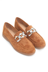 SUEDE SLIPONS-CAMEL