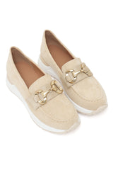 RIDER LOAFER – METAL LINK & SNEAKER SOLE-KHAKI