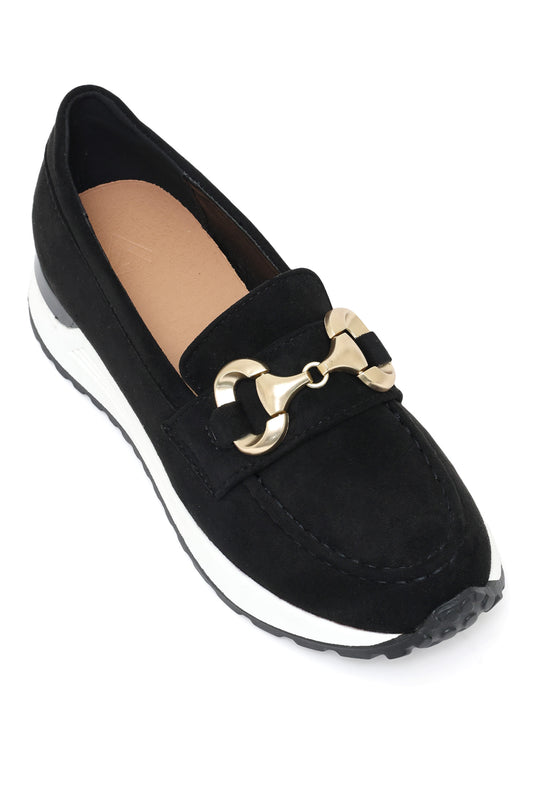 RIDER LOAFER – METAL LINK & SNEAKER SOLE-BLACK