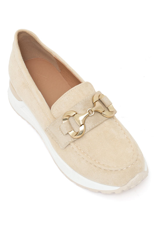 RIDER LOAFER – METAL LINK & SNEAKER SOLE-KHAKI