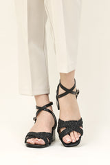 TRESSÉ TWIST HEEL-BLACK