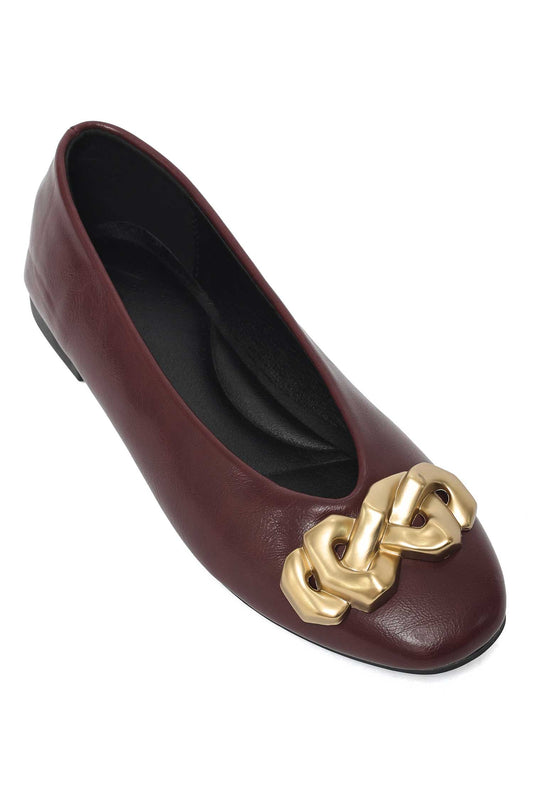 BOLD BALLERINA FLAT-BROWN