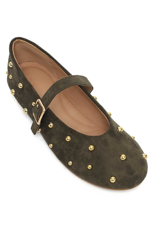 RHYTHMIC STUD FLAT-DK/OLIVE