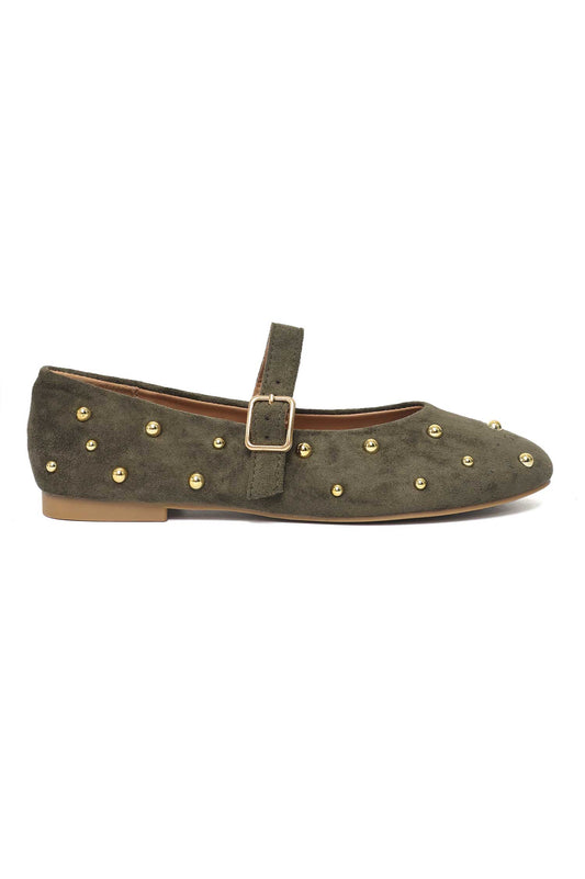 RHYTHMIC STUD FLAT-DK/OLIVE