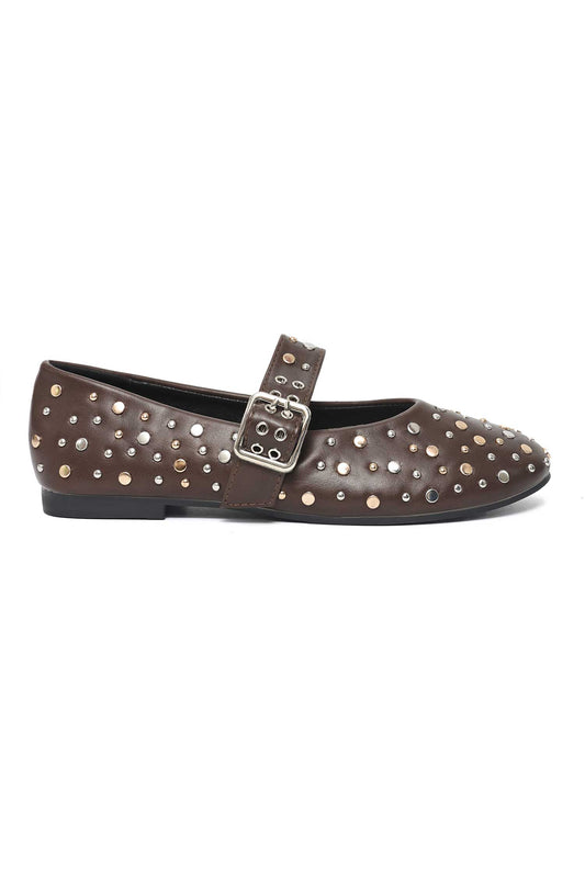 STARLET STUD FLAT-BROWN