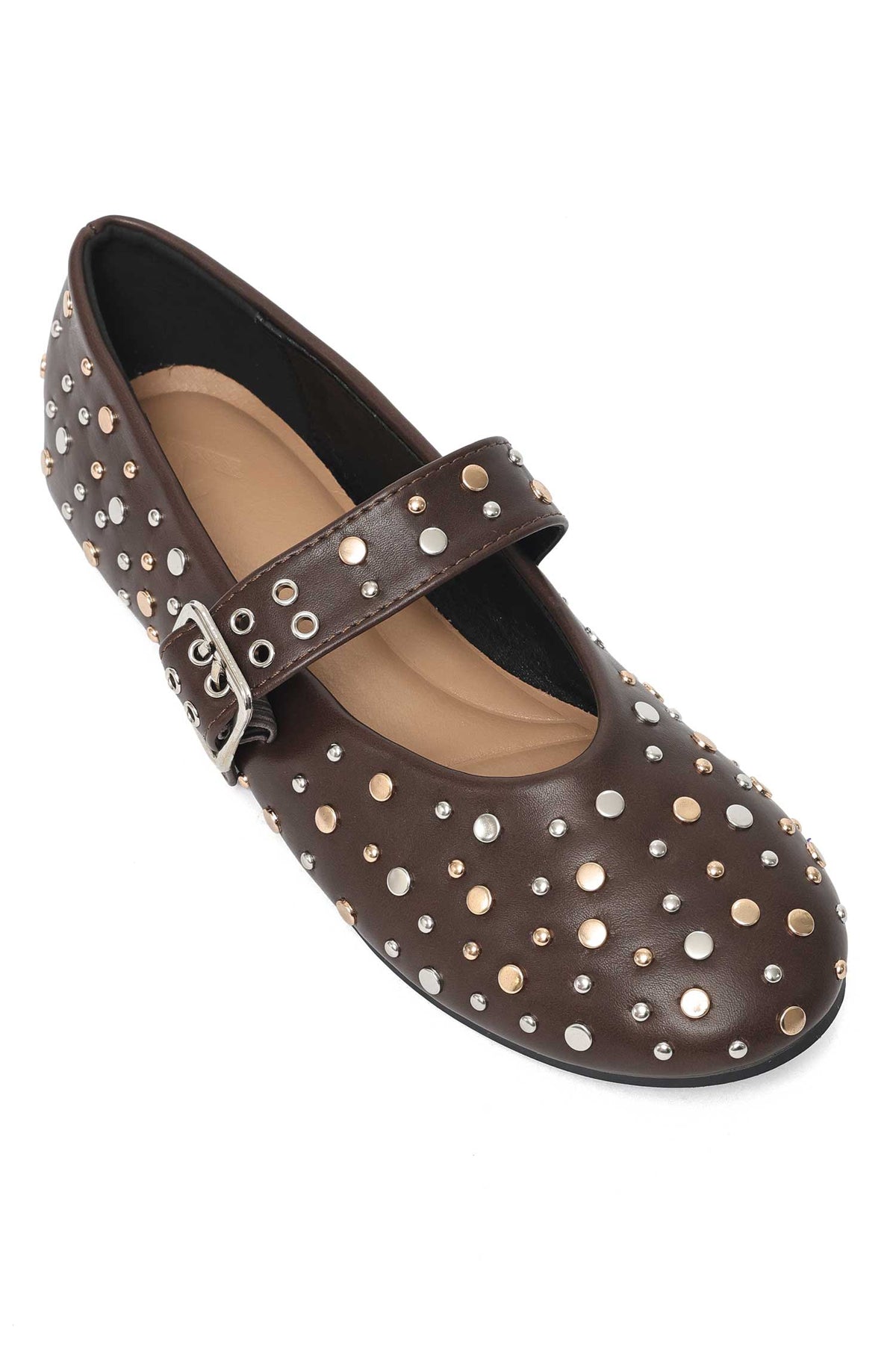 STARLET STUD FLAT-BROWN