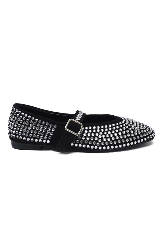 SOLENE DECORATED FLAT-BLACK