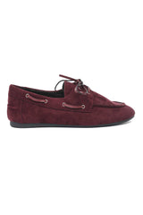 CORD LACE SUEDE LOAFER-BURGUNDY