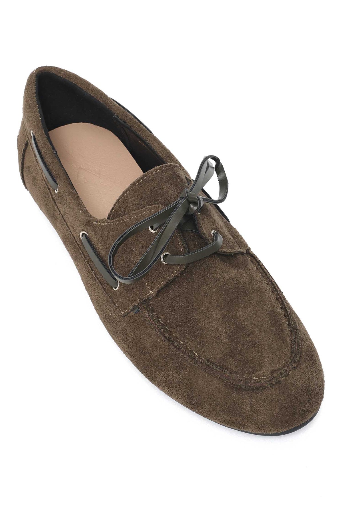 CORD LACE SUEDE LOAFER-DK/OLIVE