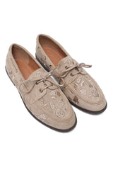 FLORÉA EMBROIDERED LOAFER-BEIGE