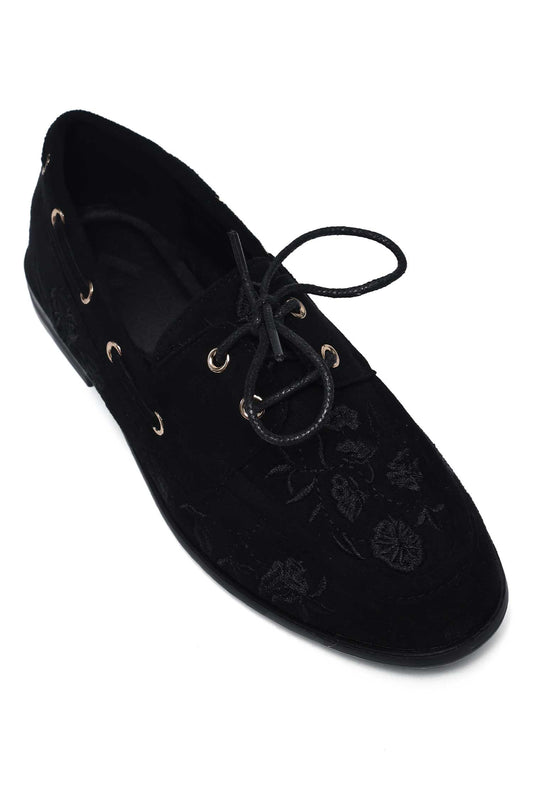 FLORÉA EMBROIDERED LOAFER-BLACK