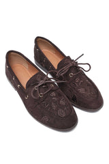 FLORÉA EMBROIDERED LOAFER-BROWN
