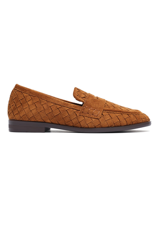 TUSCANY WOVEN PENNY LOAFER-CAMEL