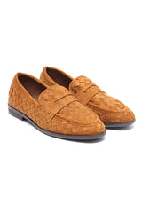TUSCANY WOVEN PENNY LOAFER-CAMEL