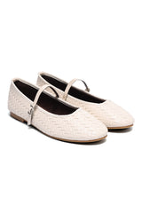 PROVENCE WOVEN MARY JANE FLAT-BEIGE